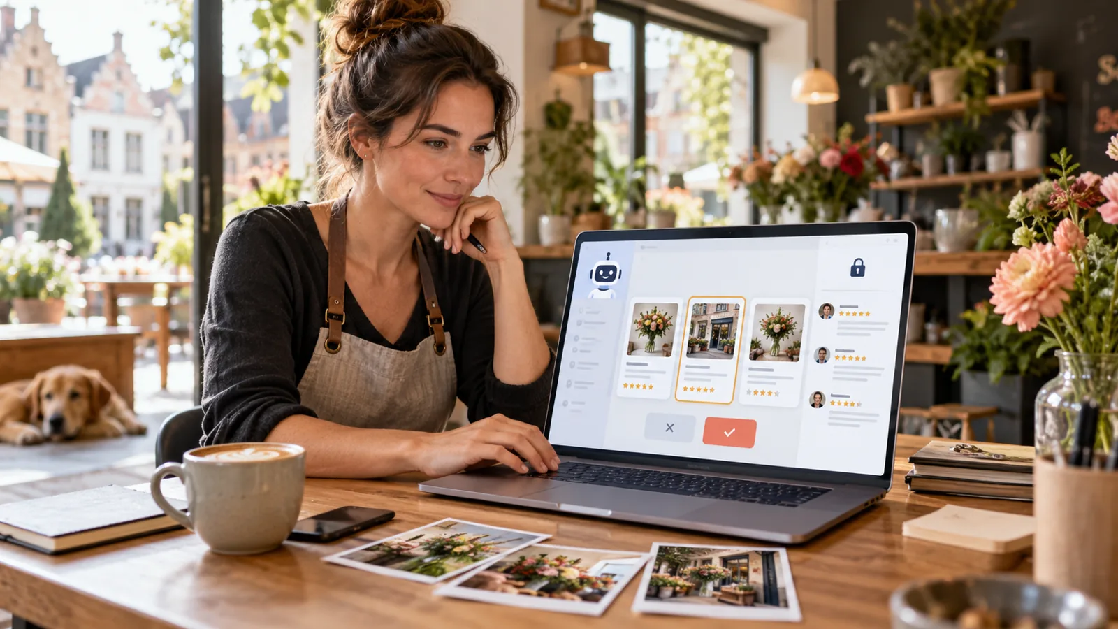 AI-assistent naast Google Bedrijfsprofiel-dashboard