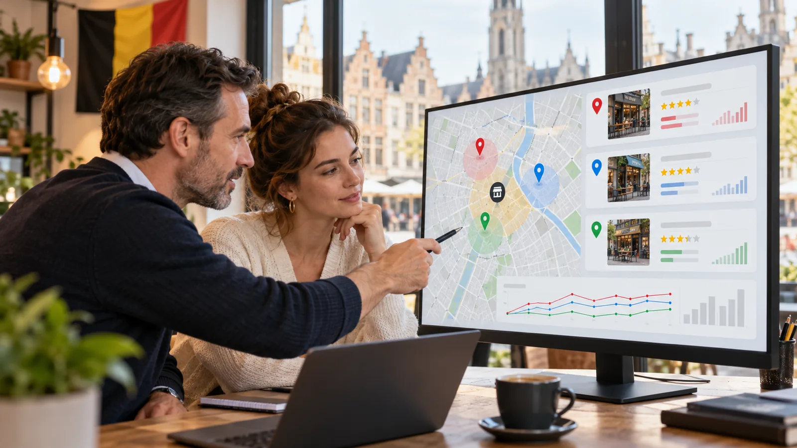 Dashboard met Google Maps-concurrentieanalyse