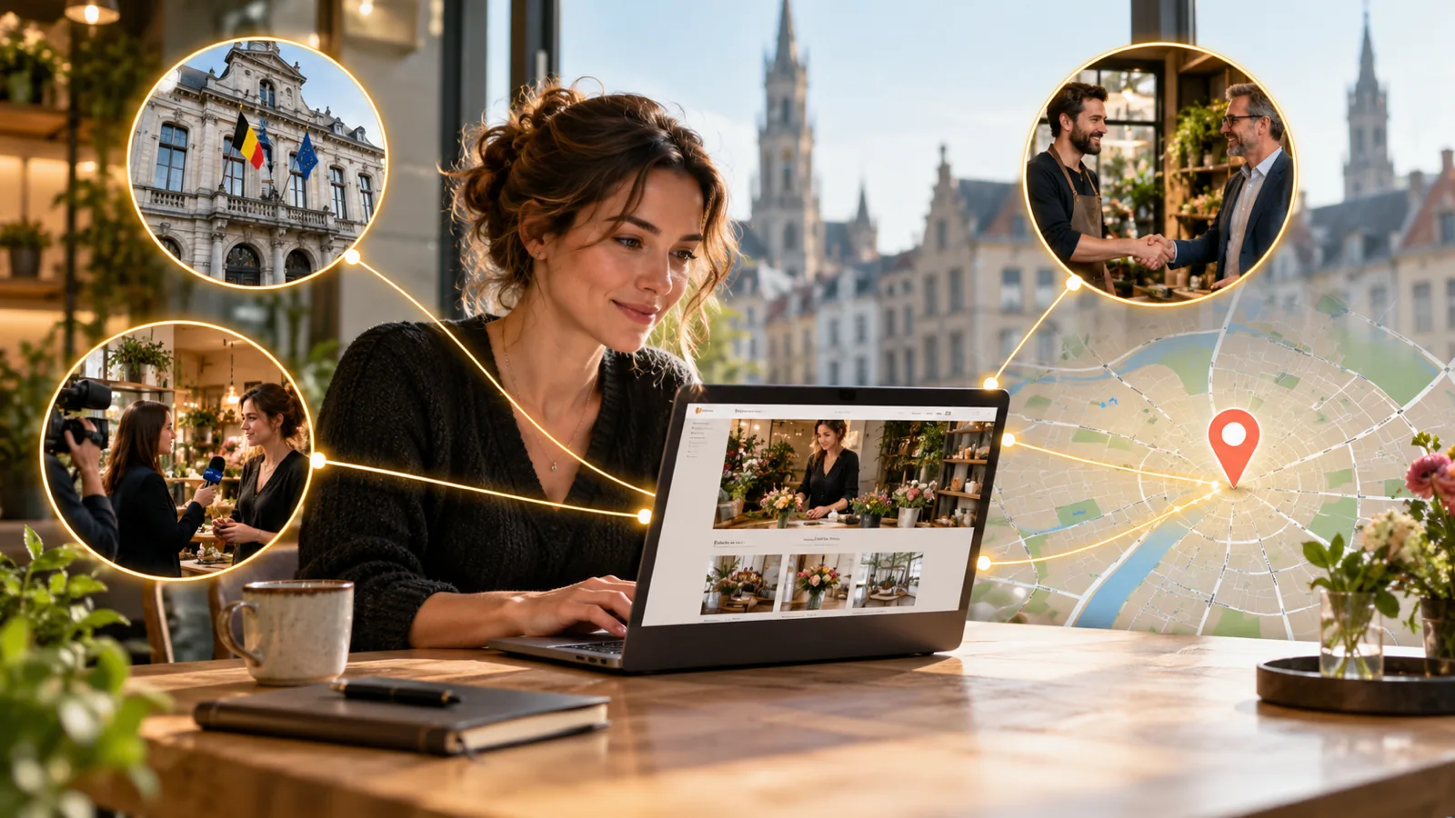 Website en backlinks verbonden met Google Maps